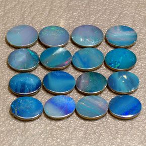 Pedras preciosas de dupleto de opala multicolorido natural de  ct, corte oval, opaco