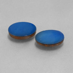Pedras preciosas de dupleto de opala azul natural de 1,44 ct, corte oval, opaco