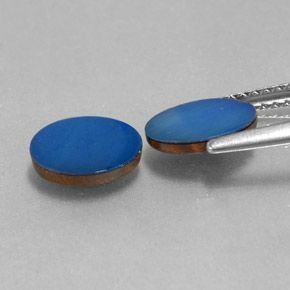 Pedras preciosas de dupleto de opala azul natural de 1,44 ct, corte oval, opaco