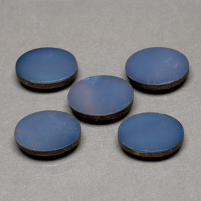 Pedras preciosas de dupleto de opala azul natural de 3,60 ct, corte oval, opaco