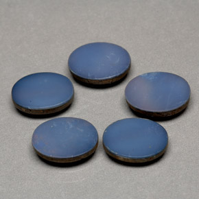 Pedras preciosas de dupleto de opala azul natural de 3,60 ct, corte oval, opaco
