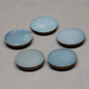 Pedras preciosas de dupleto de opala multicolorido natural de  ct, corte oval, opaco