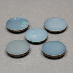 Pedras preciosas de dupleto de opala multicolorido natural de  ct, corte oval, opaco