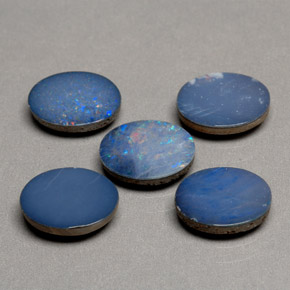 Pedras preciosas de dupleto de opala multicolorido natural de  ct, corte oval, opaco