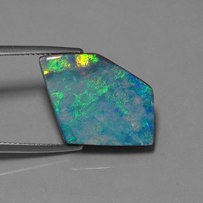 Dupleto de opala multicolorido natural 13,01ct, forma extravagante, opaco