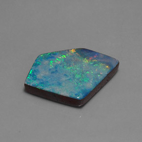 Dupleto de opala multicolorido natural 13,01ct, forma extravagante, opaco