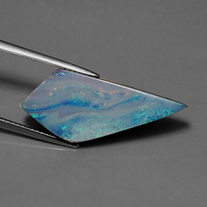 Dupleto de opala multicolorido natural 7,60ct, forma extravagante, opaco