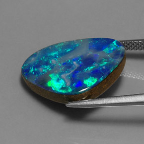 Dupleto de opala multicolorido natural 9,48ct, forma extravagante, opaco