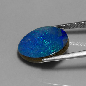 Dupleto de opala multicolorido natural 6,11ct, forma extravagante, opaco