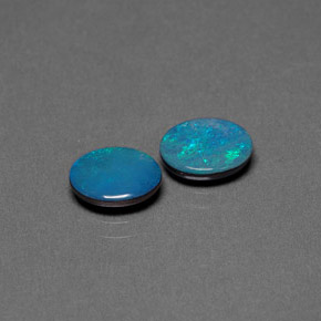 Pedras preciosas de dupleto de opala multicolorido natural de  ct, corte oval, opaco