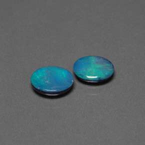 Pedras preciosas de dupleto de opala multicolorido natural de  ct, corte oval, opaco