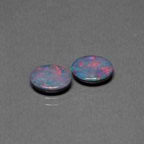 Pedras preciosas de dupleto de opala multicolorido natural de  ct, corte oval, opaco