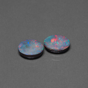 Pedras preciosas de dupleto de opala multicolorido natural de  ct, corte oval, opaco