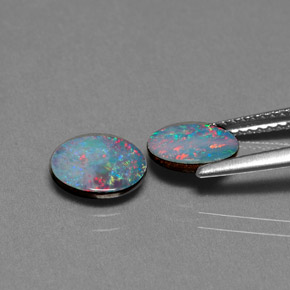 Pedras preciosas de dupleto de opala multicolorido natural de  ct, corte oval, opaco