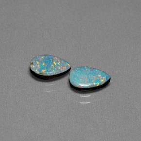 Pedras preciosas de dupleto de opala multicolorido natural de  ct, formato de pêra, opaco