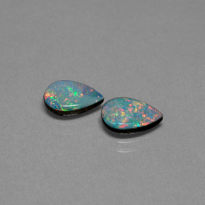 Pedras preciosas de dupleto de opala multicolorido natural de  ct, formato de pêra, opaco
