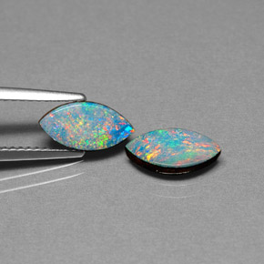 Pedras preciosas de dupleto de opala multicolorido natural de  ct, marquise, opaco