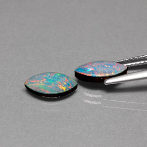 Pedras preciosas de dupleto de opala multicolorido natural de  ct, marquise, opaco