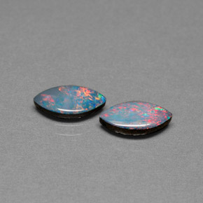 Pedras preciosas de dupleto de opala multicolorido natural de  ct, marquise, opaco