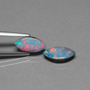 Pedras preciosas de dupleto de opala multicolorido natural de  ct, marquise, opaco