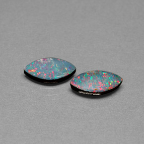 Pedras preciosas de dupleto de opala multicolorido natural de  ct, marquise, opaco