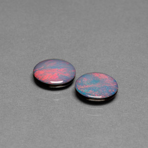 Pedras preciosas de dupleto de opala multicolorido natural de  ct, corte oval, opaco