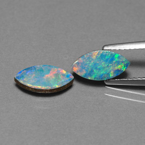 Pedras preciosas de dupleto de opala multicolorido natural de  ct, marquise, opaco