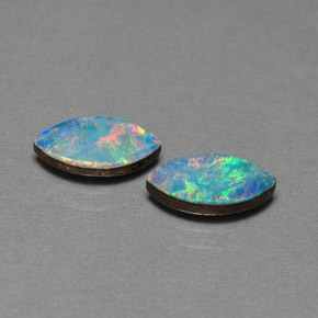 Pedras preciosas de dupleto de opala multicolorido natural de  ct, marquise, opaco