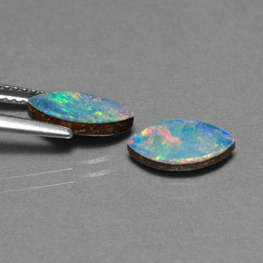 Pedras preciosas de dupleto de opala multicolorido natural de  ct, marquise, opaco