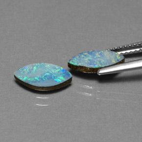 Pedras preciosas de dupleto de opala multicolorido natural de  ct, marquise, opaco