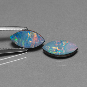 Pedras preciosas de dupleto de opala multicolorido natural de  ct, marquise, opaco
