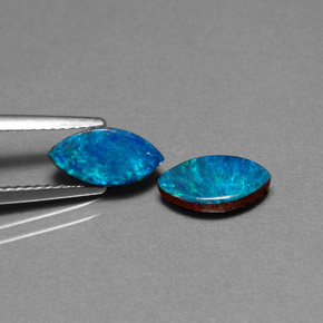 Pedras preciosas de dupleto de opala multicolorido natural de  ct, marquise, opaco