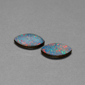 Pedras preciosas de dupleto de opala multicolorido natural de  ct, marquise, opaco