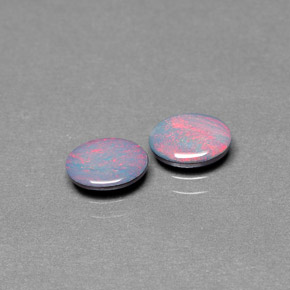 Pedras preciosas de dupleto de opala multicolorido natural de  ct, corte oval, opaco