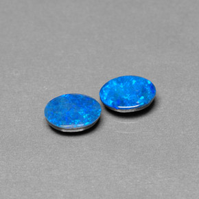 Pedras preciosas de dupleto de opala multicolorido natural de  ct, corte oval, opaco