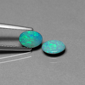 Pedras preciosas de Opala Doublet Multicolorido natural de  ct, Corte Oval, Opaco