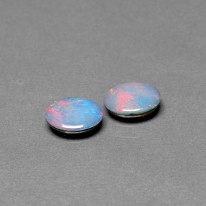 Pedras preciosas de dupleto de opala multicolorido natural de  ct, corte oval, opaco
