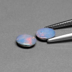 Pedras preciosas de dupleto de opala multicolorido natural de  ct, corte oval, opaco
