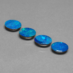Pedras preciosas de dupleto de opala multicolorido natural de  ct, corte oval, opaco