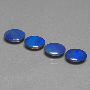 Pedras preciosas de dupleto de opala multicolorido natural de  ct, corte oval, opaco