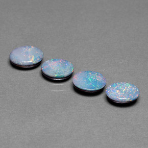 Pedras preciosas de Opala Doublet Multicolorido natural de  ct, Corte Oval, Opaco