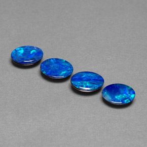 Pedras preciosas de dupleto de opala multicolorido natural de  ct, corte oval, opaco