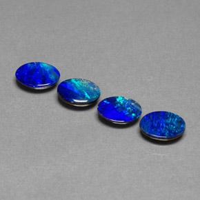 Pedras preciosas de dupleto de opala multicolorido natural de  ct, corte oval, opaco