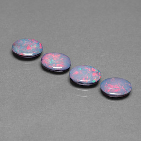 Pedras preciosas de dupleto de opala multicolorido natural de  ct, corte oval, opaco
