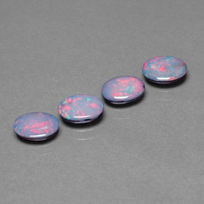 Pedras preciosas de dupleto de opala multicolorido natural de  ct, corte oval, opaco