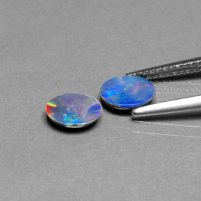 Pedras preciosas de dupleto de opala multicolorido natural de  ct, corte oval, opaco