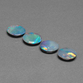 Pedras preciosas de dupleto de opala multicolorido natural de  ct, corte oval, opaco