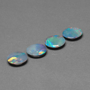 Pedras preciosas de dupleto de opala multicolorido natural de  ct, corte oval, opaco