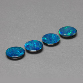 Pedras preciosas de dupleto de opala multicolorido natural de  ct, corte oval, opaco