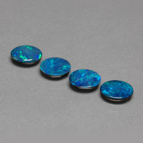 Pedras preciosas de dupleto de opala multicolorido natural de  ct, corte oval, opaco